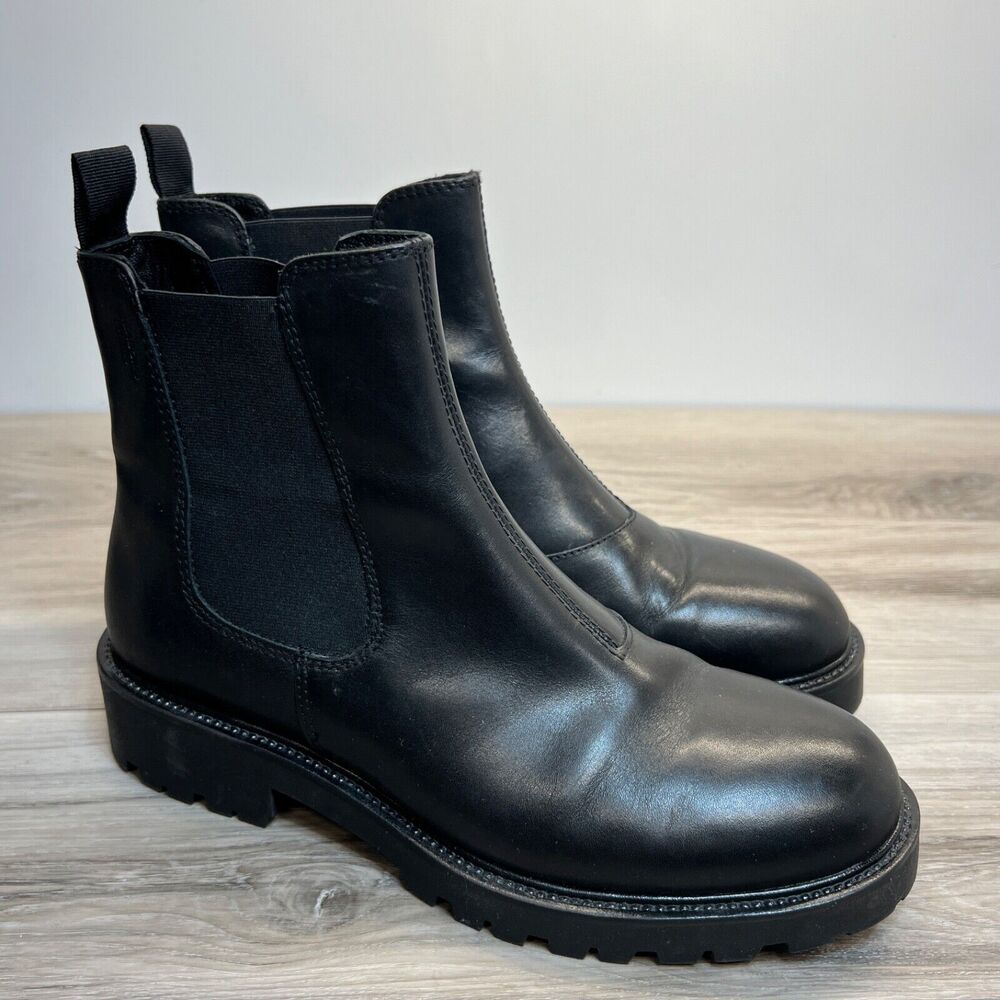 Vagabond Kenova Shoes Women 40 / 10 Leather Pull On Chelsea Lug Sole Boots